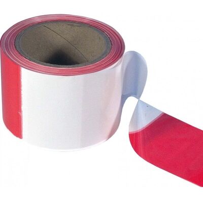 POSAMO Barrier Tape - 80mm x 100m - Red/White - Barrier Tape POSAMO Barrier Tape - 80mm x 100m - Red/White - Barrier Tape