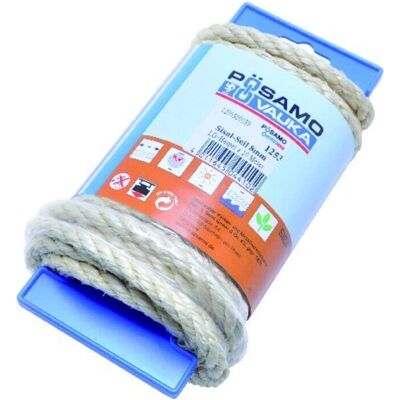 Posamo Sisal-Seil - 8mm x 10m - Natur - Dreischäftig gedreht - Max 59kg Posamo Sisal-Seil - 8mm x 10m - Natur - Dreischäftig gedreht - Max 59kg