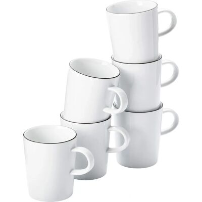 Thomas Colori Black Muggset - 6 Stycken - Porcelain - Tål diskmaskin Thomas Colori Black Muggset - 6 Stycken - Porcelain - Tål diskmaskin