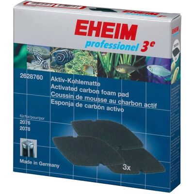 Coussins en mousse de charbon actif EHEIM - Lot de 3 pour filtres externes 450/700 Coussins en mousse de charbon actif EHEIM - Lot de 3 pour filtres externes 450/700