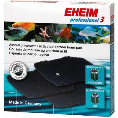 Eheim Prof 3 250/350/600/E 350 Carbon Pads - Lot de 3 Eheim Prof 3 250/350/600/E 350 Carbon Pads - Lot de 3