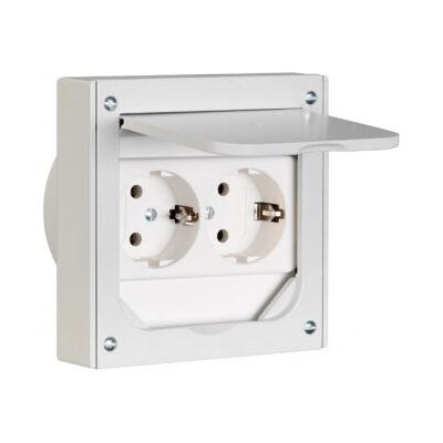 ABL Sursum - 1632490 - Prise double IP41 - Gris - Publicité ABL Sursum - 1632490 - Prise double IP41 - Gris - Publicité