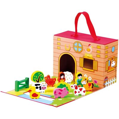 Mertens Bino 70612 - Ensemble de Jouets de Ferme - Publicité Mertens Bino 70612 - Ensemble de Jouets de Ferme - Publicité
