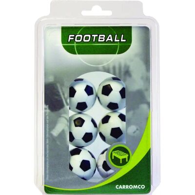 Balles de baby-foot Carromco - Pack de 6 noir et blanc - Publicité Balles de baby-foot Carromco - Pack de 6 noir et blanc - Publicité