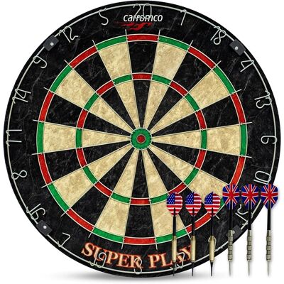 Carromco 83240 - Steelcartboard Superplay Bristle Dartscheibe - Turniergröße - Inkl. 3 Softdarts + 3 Steeldarts Carromco 83240 - Steelcartboard Superplay Bristle Dartscheibe - Turniergröße - Inkl. 3 Softdarts + 3 Steeldarts