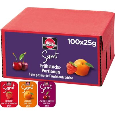 Schwartau Marke Samt Fruchtkonfitüre - 100 Portionen Schwartau Marke Samt Fruchtkonfitüre - 100 Portionen