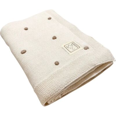 Kaiser Babydecke Knots aus 100% Bio Baumwolle 80 x 100 cm - Creme / Knots Light Brown Kaiser Babydecke Knots aus 100% Bio Baumwolle 80 x 100 cm - Creme / Knots Light Brown