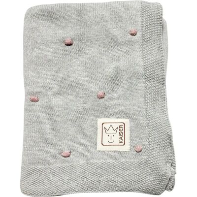 Couverture bébé en tricot et coton bio gris clair 80x100cm Couverture bébé en tricot et coton bio gris clair 80x100cm