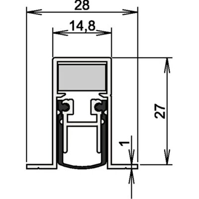 Athmer - 1-404 - 1083mm - Aluminium silber eloxiert - Türdichtung Athmer - 1-404 - 1083mm - Aluminium silber eloxiert - Türdichtung