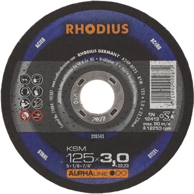 Rhodius ALPHAline KSM Freihandtrennscheibe - 125 x 3 x 22,23 mm - 200543 - Trennscheibe Rhodius ALPHAline KSM Freihandtrennscheibe - 125 x 3 x 22,23 mm - 200543 - Trennscheibe