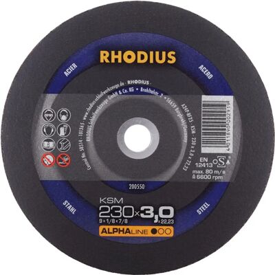 Rhodius KSM Scheiben - 230 mm Stahl Trennscheibe - 3 mm Stärke - Freihand Rhodius KSM Scheiben - 230 mm Stahl Trennscheibe - 3 mm Stärke - Freihand