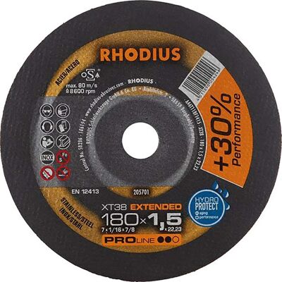 Disque à tronçonner Rhodius XT38 - Acier inoxydable 180mm - 1 pc - Publicité Disque à tronçonner Rhodius XT38 - Acier inoxydable 180mm - 1 pc - Publicité