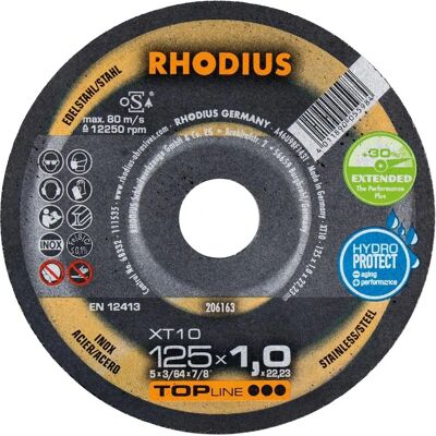 Rhodius 125mm Edelstahl Trennscheibe - XT10 Rhodius 125mm Edelstahl Trennscheibe - XT10