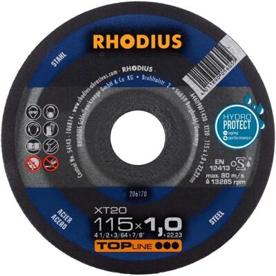 Rhodius RHO 206170 - Trennscheibe, Stahl - 115 mm, 1 mm, XT20 Rhodius RHO 206170 - Trennscheibe, Stahl - 115 mm, 1 mm, XT20