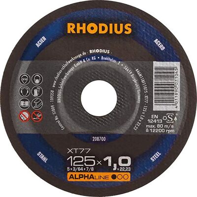 Rhodius ALPHAline XT77 Trennscheibe - 125mm - Stahl Rhodius ALPHAline XT77 Trennscheibe - 125mm - Stahl