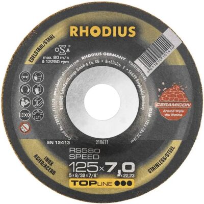 Rhodius RS580 Speed Cutting Disc - Steel & Stainless - 115mm Rhodius RS580 Speed Cutting Disc - Steel & Stainless - 115mm