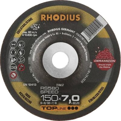 Rhodius 150mm Grinding Disc - Stainless Steel, Steel, Cast Iron Rhodius 150mm Grinding Disc - Stainless Steel, Steel, Cast Iron