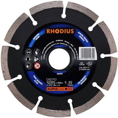 Rhodius DG70 Disque à tronçonner diamanté - Béton - 125mm Rhodius DG70 Disque à tronçonner diamanté - Béton - 125mm