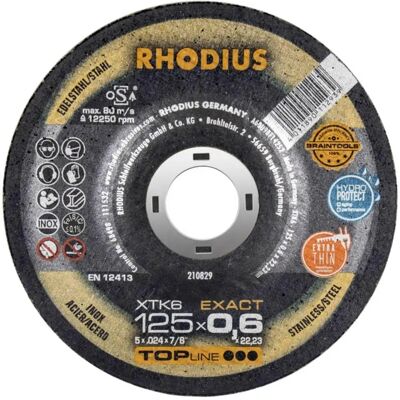 Disque de coupe Rhodius XTK6 - 115 mm, 0,6 mm, acier inoxydable - Publicité Disque de coupe Rhodius XTK6 - 115 mm, 0,6 mm, acier inoxydable - Publicité
