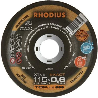Rhodius XTK6 Exact Box - Disque de coupe fin 115mm Rhodius XTK6 Exact Box - Disque de coupe fin 115mm