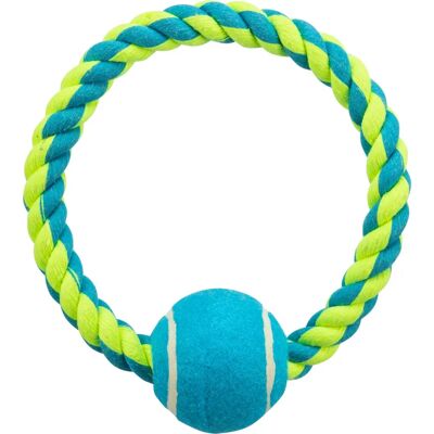Trixie hundtouwring med tennisboll - 18cm - Hundeleke Trixie hundtouwring med tennisboll - 18cm - Hundeleke