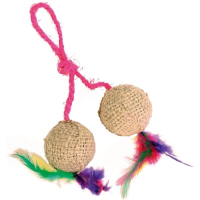 Trixie Doppelball auf Seil Katzen Spielzeug - 4,5cm Trixie Doppelball auf Seil Katzen Spielzeug - 4,5cm