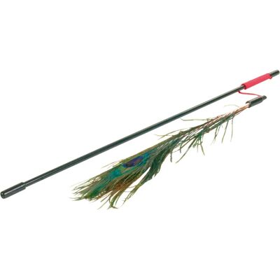 Trixie Pfauenfeder Spielangel - Katzen Spielzeug - 47cm - Interaktiv, Jagdtrieb Trixie Pfauenfeder Spielangel - Katzen Spielzeug - 47cm - Interaktiv, Jagdtrieb