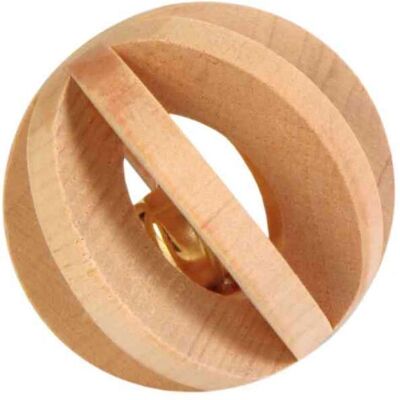 Palla in legno Trixie con campanella - Decorazione habitat piccoli animali Palla in legno Trixie con campanella - Decorazione habitat piccoli animali