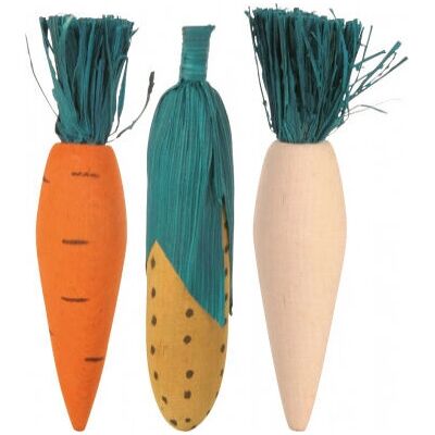 TRIXIE Giocattolo per Piccoli Animali - Set di Legno e Verdure TRIXIE Giocattolo per Piccoli Animali - Set di Legno e Verdure