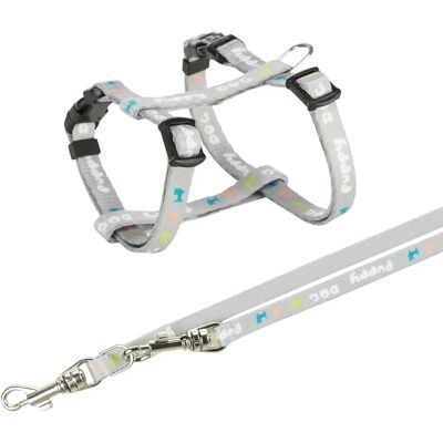 Trixie Junior Puppy Harness With Leash Light Grey - Small/Medium - 23-34 cm Trixie Junior Puppy Harness With Leash Light Grey - Small/Medium - 23-34 cm
