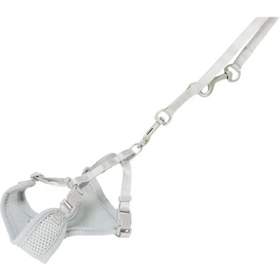 Trixie Junior Puppy Soft Harness with Lead - Light Grey - Dog Harness Trixie Junior Puppy Soft Harness with Lead - Light Grey - Dog Harness