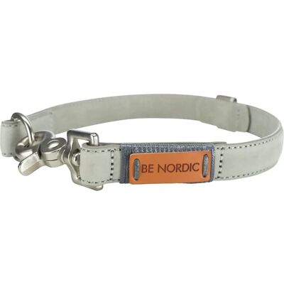 Trixie Light Grey Leather Dog Collar - 35cm - S Trixie Light Grey Leather Dog Collar - 35cm - S
