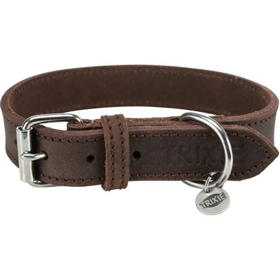 Collare in pelle rustica Trixie - S/M - Marrone scuro - Collare per cani Collare in pelle rustica Trixie - S/M - Marrone scuro - Collare per cani