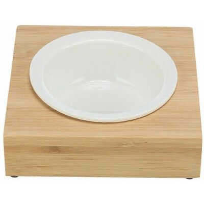 Trixie White Natural Bamboo Dog Feeder - Pet Dog Type Pet Feeding Dish Trixie White Natural Bamboo Dog Feeder - Pet Dog Type Pet Feeding Dish