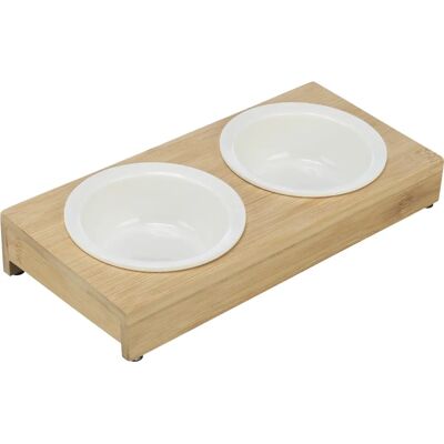 Zestaw ceramicznych i bambusowych misek Trixie Biały/Ecru - Miski dla psów Zestaw ceramicznych i bambusowych misek Trixie Biały/Ecru - Miski dla psów