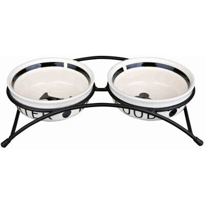 Trixie Dog Pet Double Ceramic Food & Water Dish - 13cm Trixie Dog Pet Double Ceramic Food & Water Dish - 13cm