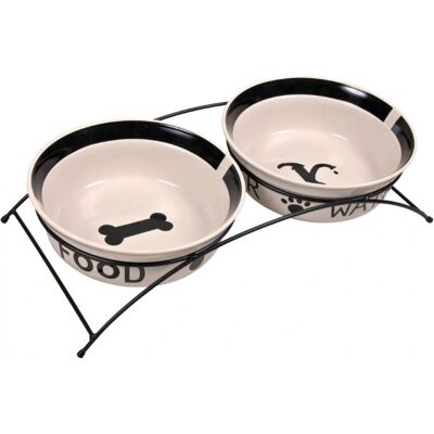 Zestaw misek TRIXIE dla Psów/Kotów - Ceramika/Metal, 2x2.6L, Ø 25cm Zestaw misek TRIXIE dla Psów/Kotów - Ceramika/Metal, 2x2.6L, Ø 25cm