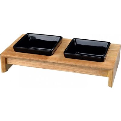 Trixie Dog Ceramic & Wood Bowl Set - Modern Design - 2 pcs Trixie Dog Ceramic & Wood Bowl Set - Modern Design - 2 pcs