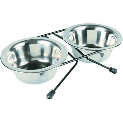 Trixie Hund Edelstahl Doppel Futterspender - 1,8L Trixie Hund Edelstahl Doppel Futterspender - 1,8L