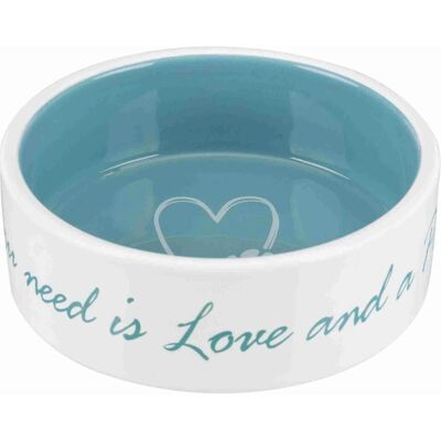 Trixie Ceramic Bowl - 0.8 L / 16 cm - Pet Type: Dog - Blue/Cream Trixie Ceramic Bowl - 0.8 L / 16 cm - Pet Type: Dog - Blue/Cream