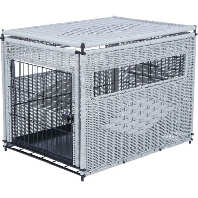 TRIXIE Maison pour Chien en Rotin Synthétique Gris Clair - Kennel TRIXIE Maison pour Chien en Rotin Synthétique Gris Clair - Kennel