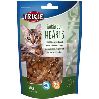 Trixie Premio Hearts Barbecue Kattsnacks - 50g Trixie Premio Hearts Barbecue Kattsnacks - 50g