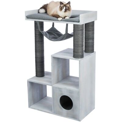 Arbre à chat Trixie avec fonction d'étagère - Gris - Publicité Arbre à chat Trixie avec fonction d'étagère - Gris - Publicité