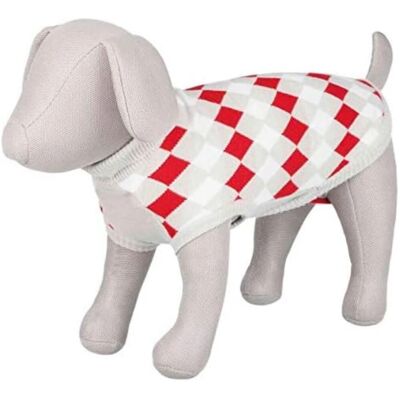 Maglioncino per cane Trixie - M - Bianco Rosso Grigio Maglioncino per cane Trixie - M - Bianco Rosso Grigio