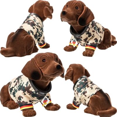 Rakso - Wackeldackel BW - Flecktarn - Dackel-Bobblehead Rakso - Wackeldackel BW - Flecktarn - Dackel-Bobblehead