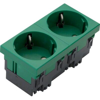 Hager ESR2336029 Grüne 2-polige Schuko-Steckdose - Elektrische Gehäusezubehör Hager ESR2336029 Grüne 2-polige Schuko-Steckdose - Elektrische Gehäusezubehör