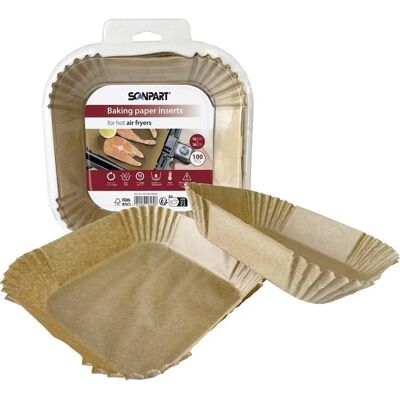 ScanPart - Bagepapir til varmluftsfriteuse - 16x16 cm - 100 ark ScanPart - Bagepapir til varmluftsfriteuse - 16x16 cm - 100 ark