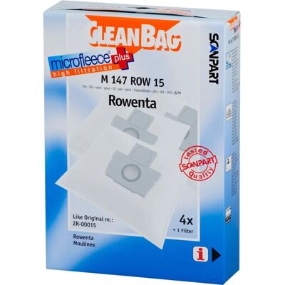 CleanBag Fleece Sac d'aspirateur pour Rowenta 147 ROW 15 - Sac pour aspirateur CleanBag Fleece Sac d'aspirateur pour Rowenta 147 ROW 15 - Sac pour aspirateur