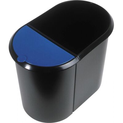 Conteneur à déchets Helit H6103993 - Plastique Noir, Bleu - Publicité Conteneur à déchets Helit H6103993 - Plastique Noir, Bleu - Publicité