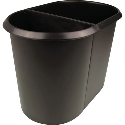 Helit H6103795 - Poubelle - Ovale, 20L, Noir - Gain de place - Publicité Helit H6103795 - Poubelle - Ovale, 20L, Noir - Gain de place - Publicité